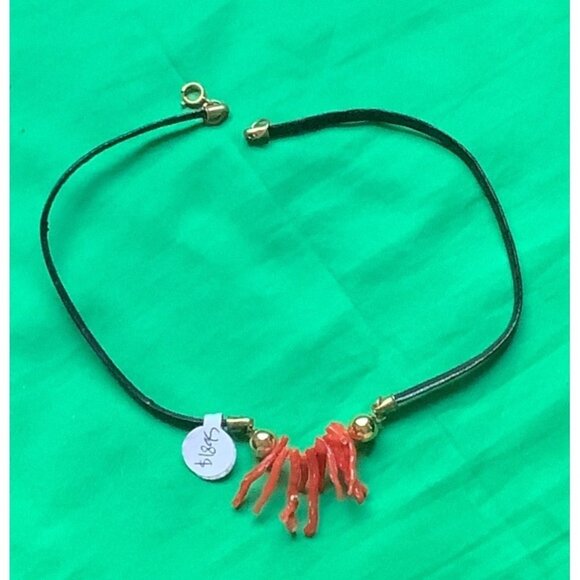 Leather Coral Necklace - Picture 1 of 5